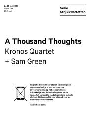 2024 05 25 A Thousand Thoughts - Kronos Quartet + Sam Green