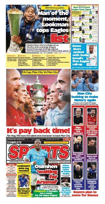 COMPLETE SPORTS - SATURDAY, MAY 25, 2024