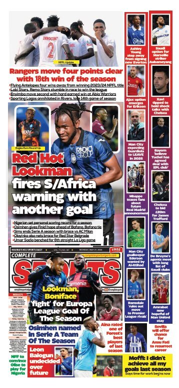 COMPLETE SPORTS - MONDAY, MAY 27, 2024