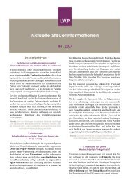 Aktuelle Steuerinformationen April 2024