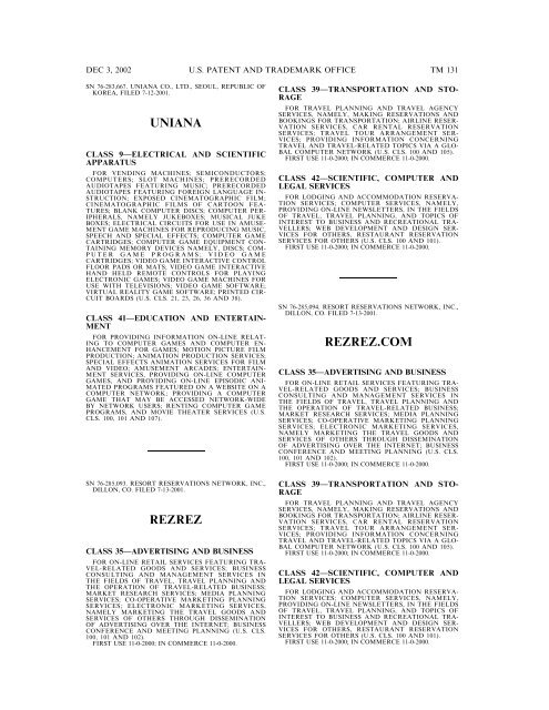 03 December 2002 - U.S. Patent and Trademark Office