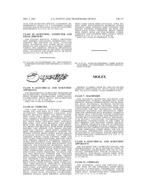 03 December 2002 - U.S. Patent and Trademark Office