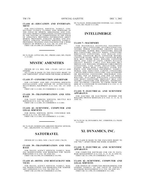 03 December 2002 - U.S. Patent and Trademark Office