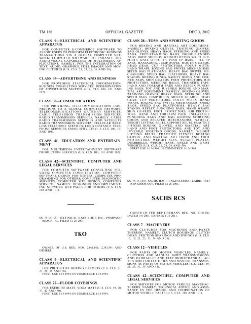 03 December 2002 - U.S. Patent and Trademark Office