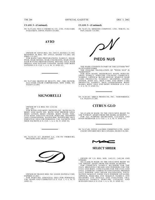 03 December 2002 - U.S. Patent and Trademark Office