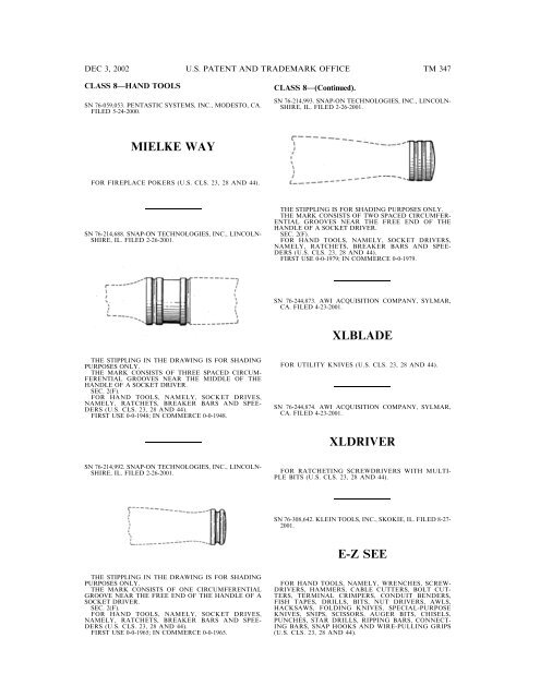 03 December 2002 - U.S. Patent and Trademark Office