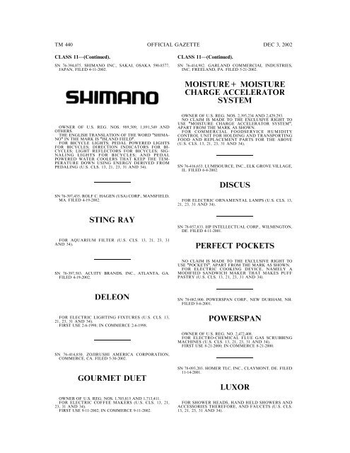 03 December 2002 - U.S. Patent and Trademark Office