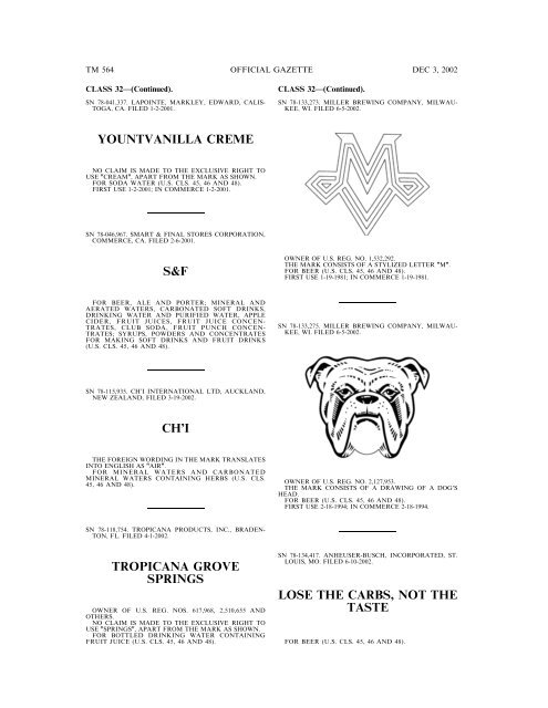 03 December 2002 - U.S. Patent and Trademark Office