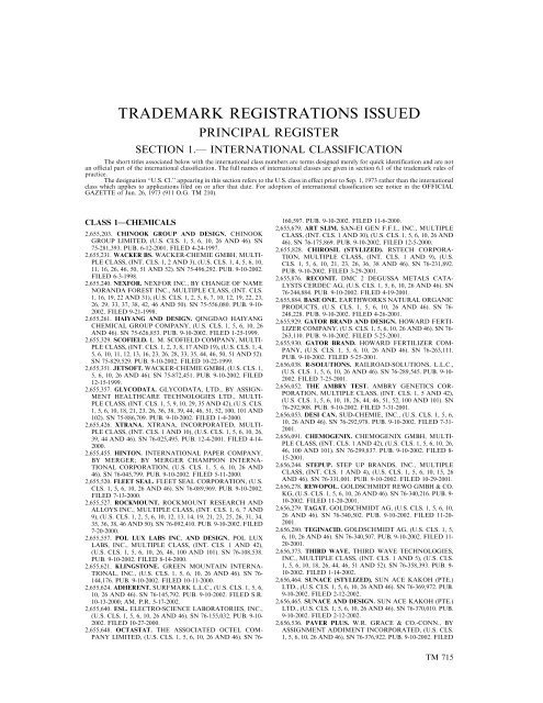 03 December 2002 - U.S. Patent and Trademark Office