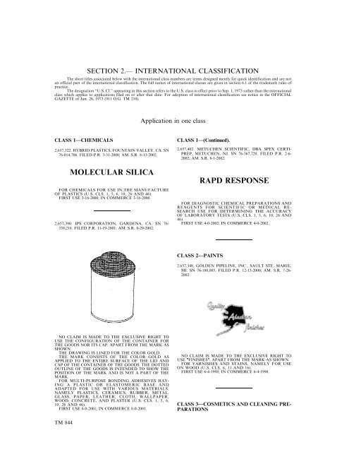 03 December 2002 - U.S. Patent and Trademark Office