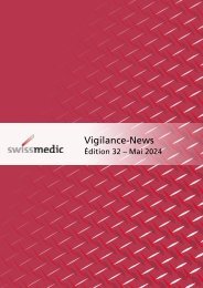Swissmedic Vigilance-News Edition 32 – Mai 2024