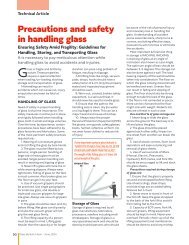 Precautions and safety in handling glass