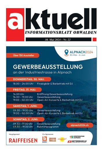 Aktuell Obwalden | KW 22 | 30. Mai 2024