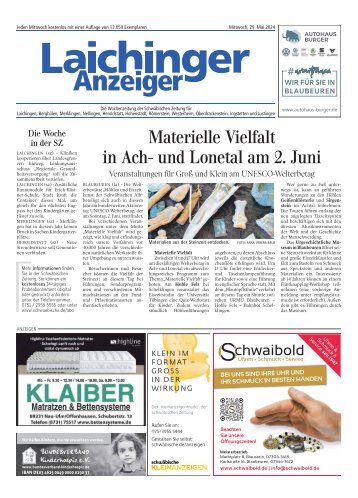 29.05.2024 Laichinger Anzeiger