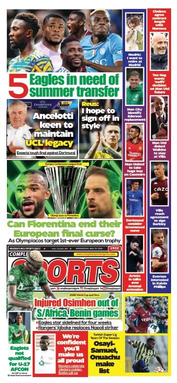 COMPLETE SPORTS - WEDNESDAY, MAY 29, 2024