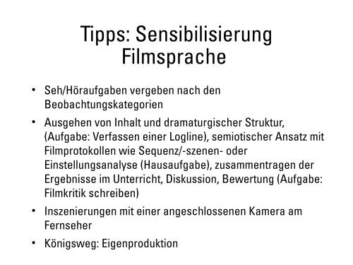 Kurzfilme als Unterrichtseinstiege - Medienzentrum Wiesbaden eV