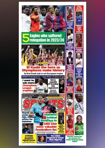 COMPLETE SPORTS - THURSDAY, MAY 30, 2024