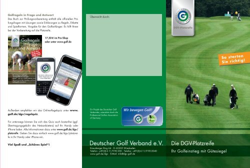Flyer DGV-Platzreife als PDF öffnen - Golf.de