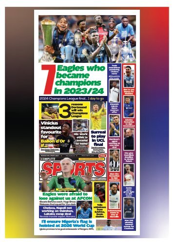 COMPLETE SPORTS - FRIDAY, MAY 31, 2024