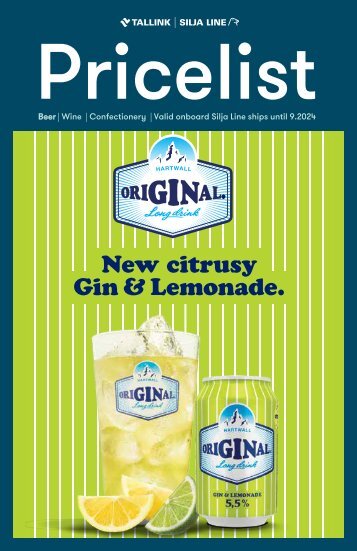 Tallink Silja Line Spirits, Wine, Confectionery Pricelist valid until 09.2024, LIGHT