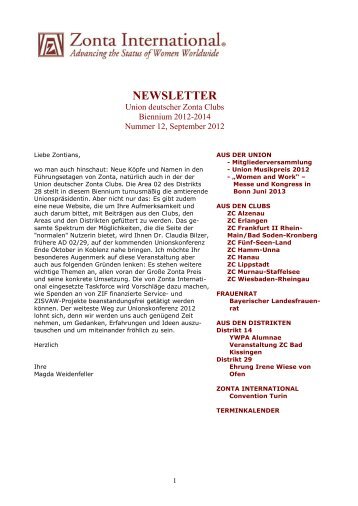 NEWSLETTER - Mitgliederbereich