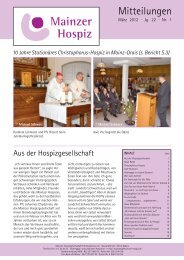 Mitteilungen - Mainzer Hospiz