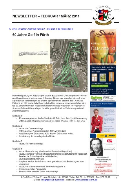 NEWSLETTER – FEBRUAR / MÄRZ 2011 - Golfclub Fürth