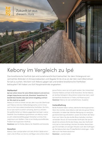 Kebony im Vergleich zu Ipé
