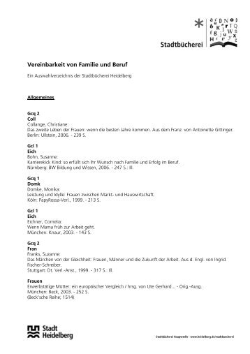 Informationen - Bündnis für Familie Heidelberg