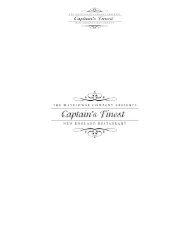 Captain's Finest Menu