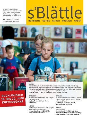 s'Blättle Nr. 23 - Mi, 5. Juni 2024