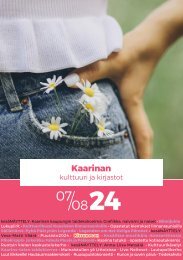 Kaarinan kulttuuri ja kirjastot - tapahtumaesite heinä-elokuu 2024