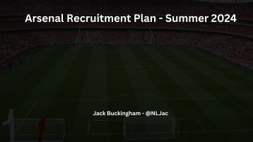 Arsenal Recruitment Plan 