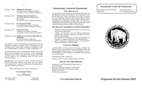 Sommer 2010 - Nassauischer Verein für Naturkunde