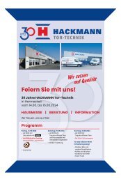 30 Jahre Hackmann Tortechnik - Juni 2024