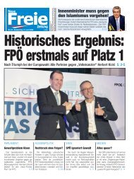 Historisches Ergebnis: FPÖ erstmals auf Platz 1