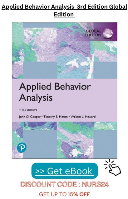 [eBook] Applied Behavior Analysis 3rd edition Global Edition by John O. Cooper