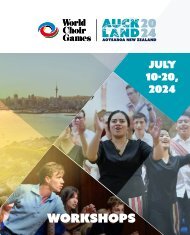 World Choir Games Auckland 2024 - Workshops