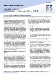 HBSC-Team Deutschland Faktenblatt zur Studie Health Behaviour ...