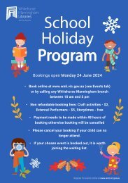 School Holiday Program Winter 2024