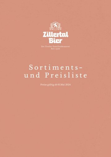 Sortiments- und Preisliste 2024/25 ohne Preise