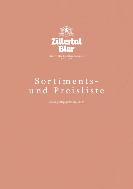 Sortiments- und Preisliste 2024/25 ohne Preise