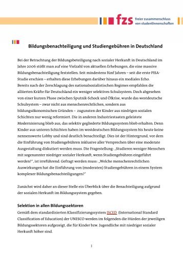 Bildungsbenachteiligung und Studiengebühren in Deutschland