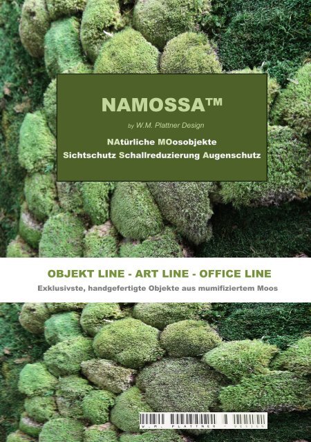 Moosbilder und Moosobjekte aus mumifiziertem Moos 