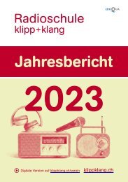 Jahresbericht Radioschule klipp+klang 2023