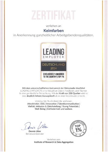 KEIMFARBEN TOP Employer Germany 