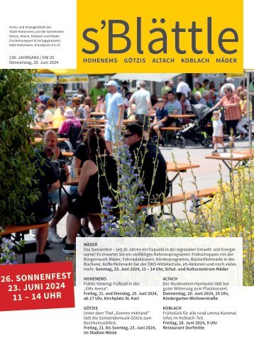 s'Blättle Nr. 25 - Mi, 20. Juni 2024