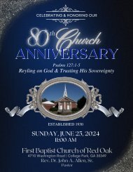 First Baptist Church of Red Oak's 80th Church Anniversary Celebration