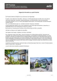 Preisliste Gutta Terrassendach