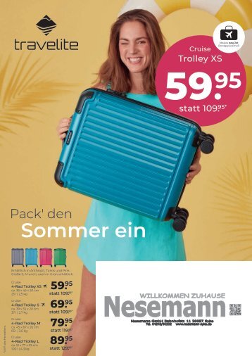 Nesemann | Prospekt Travelite Pack den Sommer ein